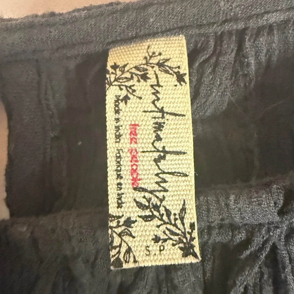 Free People Intimately Perfect Catch Bodysuit Womens S Black Smocked Flutter - Picture 4 of 11